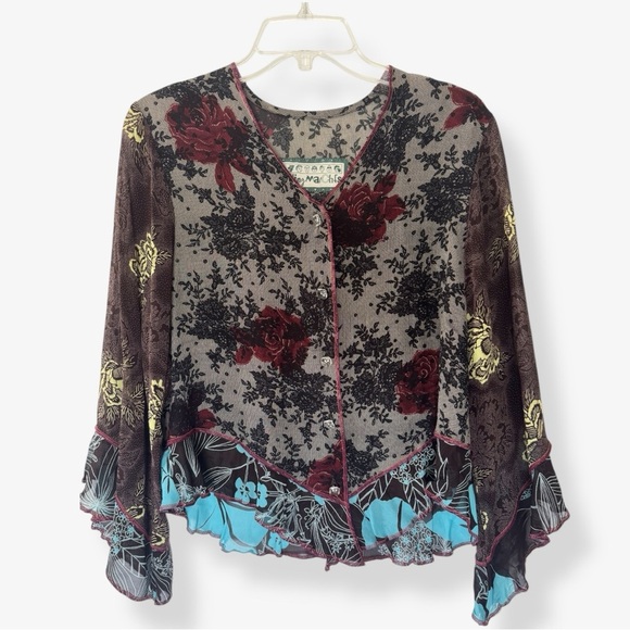 Vintage Boho Nothing Matches Boutique floral 2 pcs sheer skirt set - Picture 3 of 16